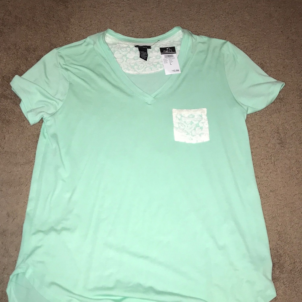 mint green t shirt